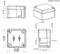 Preview: IP66 ABS-Kunststoff Leergehäuse glatt OT grau  55x53x36mm