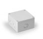 Preview: Polycarbonate case 100x100x60mm gray metric knockout A: 1xM16/25  B: 2xM12/20