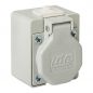 Preview: IP44 Schuko Wandsteckdose grau 10/16A 230V
