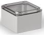 Preview: IP66 ABS Klemmenkasten 122x120x86mm glatt mit transparentem Deckel
