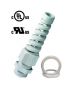 Preview: PA6 Kabelverschraubung M20x1,5 mit Knickschutz KB6-12mm hellgrau incl. GM