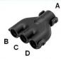 Preview: M-Verteiler Verteiler schwarz klappbar für Wellrohr NW10 - 4,5 - 7,5 - 4,5
