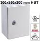Preview: IP66 Schaltschrank 300x250x200 mm HBT VDE UL zertifiziert Stahlblech 1-türig