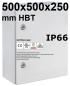 Preview: IP66 switch cabinet 500x500x250 mm HBT VDE UL certified sheet steel 1-door