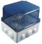 Preview: GSVT171 Kunststoffgehäuse mit Tüllen 175x151x155mm LBH mit transparentem Deckel IP65-IP67