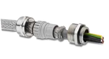 M12 EMV Verschraubung KB 2,5-6,5mm Messing IP68 Schirm