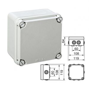 EX111 Kunststoffgehäuse vorgeprägt 108x108x64mm LBH Klemmenkasten IP65-IP67