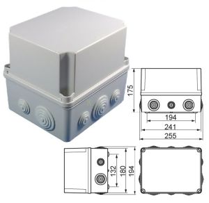 GSV231 Kunststoffgehäuse mit Tüllen 241x180x175mm LBH grau Klemmenkasten IP65-IP67