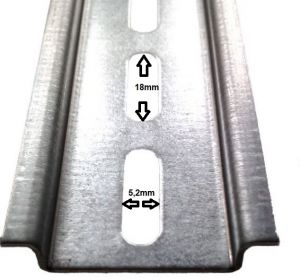 Preview: 1m DIN rail 35x7.5mm galvanized perforated