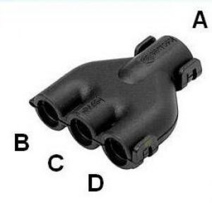 M-Verteiler Verteiler schwarz klappbar für Wellrohr NW10 - 4,5 - 7,5 - 4,5