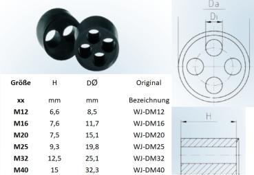 M12 Mehrloch Dichteinsatz 8,5x6,6mm