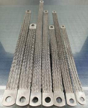 Ground strap 10mm ² - length 200 mm - M8/M8 - tinned copper ground strap flat strip earth electrode