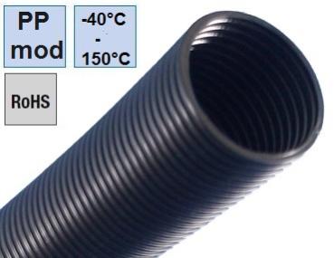 corrugated pipe - NW 7,5 slit black