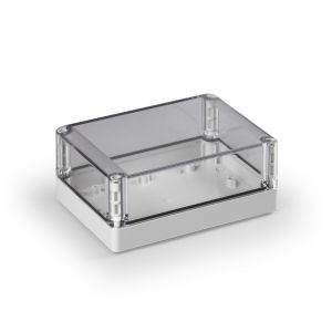 IP66 PC-Gehäuse transp. glatt 175x125x75mm 25mm Unterteil