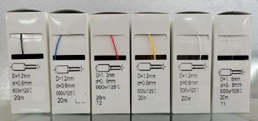20m BOX transparent 2:1 3/64'' shrink tubing 1.2mm / 0.6mm without glue