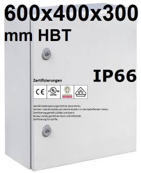 Preview: 2.Wahl Schaltschrank IP66 600x400x300mm HBT