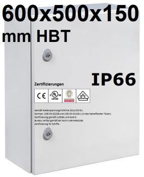 IP66 Schaltschrank 600x500x150 mm HBT VDE UL zertifiziert