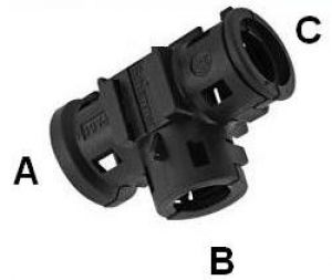 Wellrohr T-Verteiler NW22-10-22 schwarz klappbar für KFZ Wellrohr PP PA
