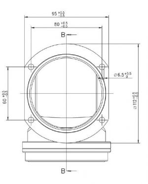 Flanschanschluss Bogen Winkel 90° IP54 für Wellrohr NW70