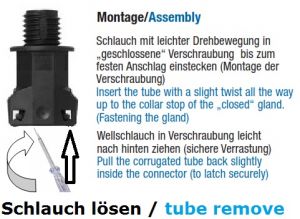 Preview: Wellrohr Verschraubung  M25 auf NW23 metrisch Bogen Winkel 90°