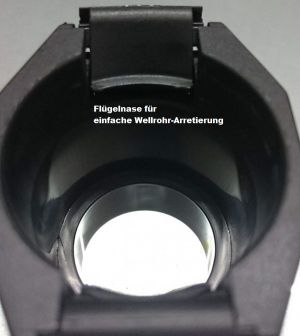 Wellrohr Verschraubung M40 auf NW29 metrisch Bogen Winkel 90°