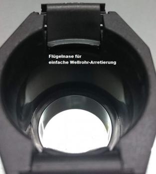 Preview: Corrugated pipe fitting M50 to NW37 metric elbow 90°