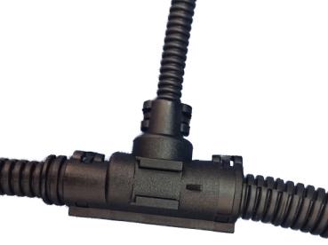 T-Verteiler schwarz klappbar für KFZ-Wellrohr NW 7,5 - 7,5 - 7,5