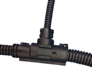 T-Verteiler Verteiler schwarz klappbar für Wellrohr NW22 - 4,5 - 22