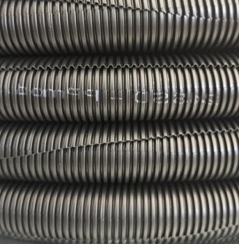 Preview: 25m outdoor corrugated conduit NW50 (Ø 48,2 / 54 mm)  UV-resistant black - slotted