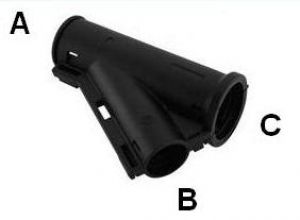 Y-Verteiler schwarz klappbar für KFZ-Wellrohr NW 13 - 7,5 - 7,5