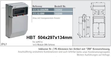 Preview: IP67 Empty Wall-Mounted Power Distribution Box, 1x13-unit