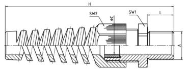 Preview: PA6 Knickschutz Kabelverschraubung M12 x1,5  KB 3-6,5mm