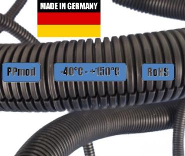 KFZ Wellrohr - NW 3 geschlitzt schwarz