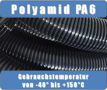 5m ring corrugated conduit NW7.5 PA6 flex cable protection closed black