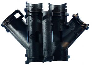 Y-Verteiler schwarz klappbar für KFZ-Wellrohr NW 26 - 22 - 22