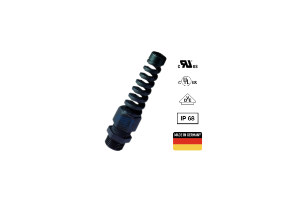 PA6 bend protection cable gland M12 x1.5 KB 3-6.5mm
