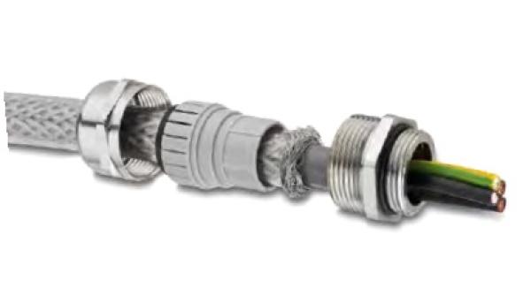 M12 EMV Verschraubung KB 2,5-6,5mm Messing IP68 Schirm