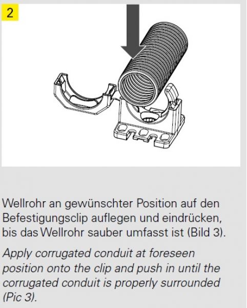 Wellrohrhalter NW12/13 schwarz mit Flansch und Deckel