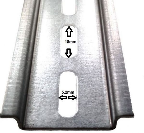 1m Hutschiene 35x7,5mm verzinkt gelocht