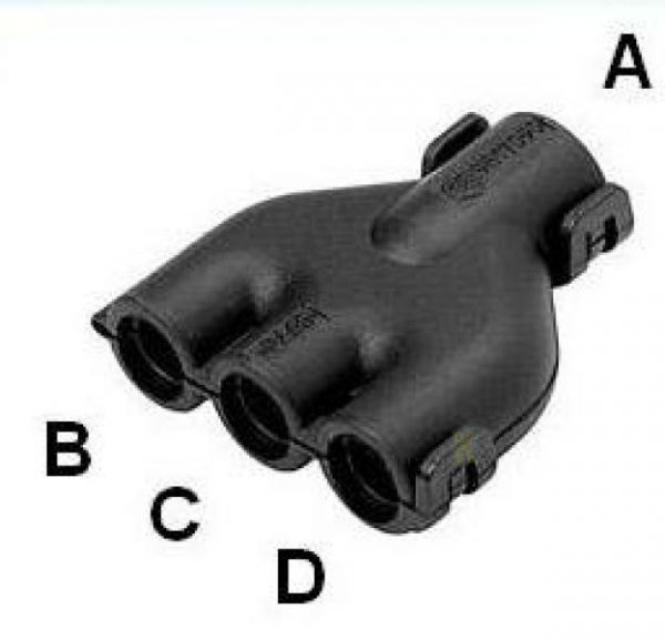 M-Verteiler Verteiler schwarz klappbar für Wellrohr NW10 - 4,5 - 7,5 - 4,5