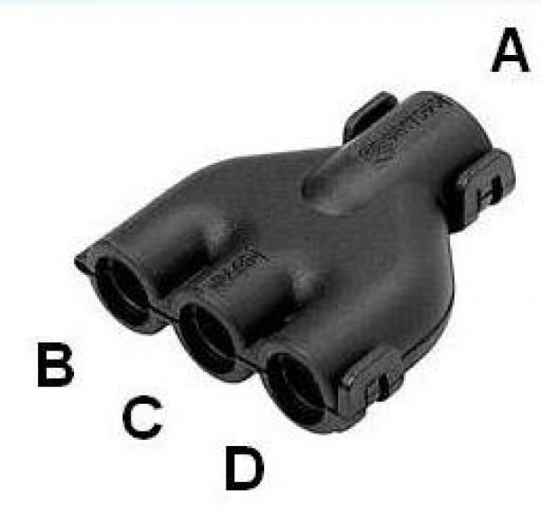 M-Verteiler schwarz klappbar für Wellrohr NW10 - 7,5 - 7,5 - 4,5