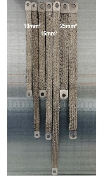 Ground strap 16mm ² - length 150 mm - M8/M8 - tinned copper ground strap Flat strip grounder