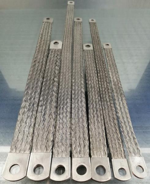 Ground strap 10mm ² - length 200 mm - M8/M8 - tinned copper ground strap flat strip earth electrode