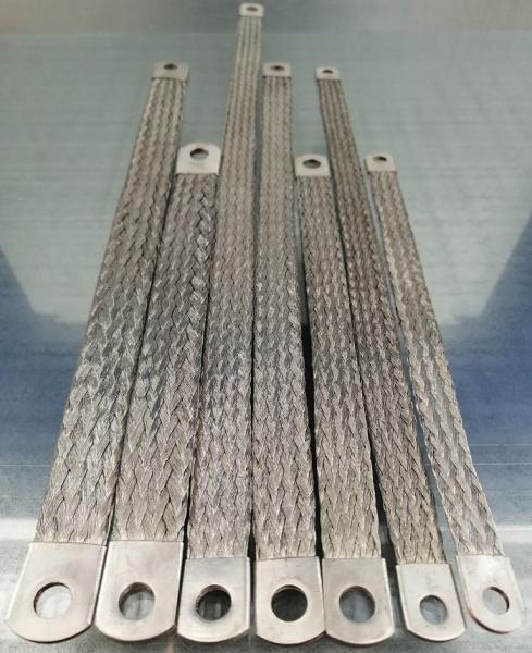 Ground strap 25mm ² - length 200 mm - M8/M8 - tinned copper ground strap flat strip earth electrode