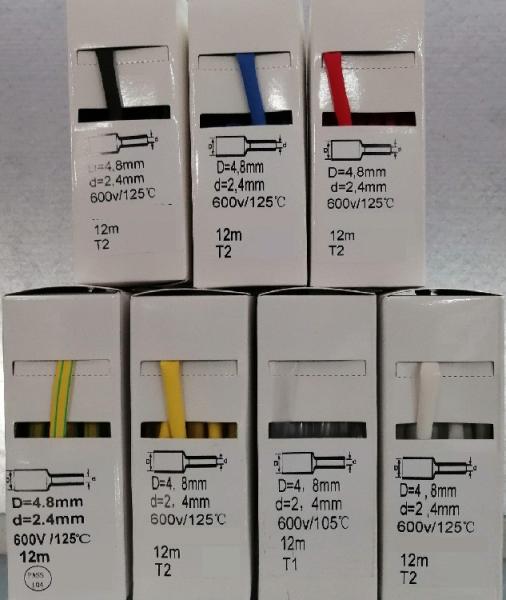 12m BOX red 2:1 3/16'' shrink tubing 4.8mm / 2.4mm without glue