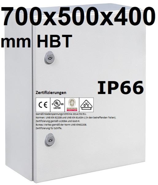 IP66 Schaltschrank 700x500x400 mm HBT VDE UL zertifiziert