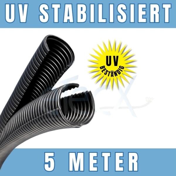 5m TWIN Wellrohr 2-teilig uv-stabilisiert geschlitzt verschließbar für Outdoor Solar Photovoltaik