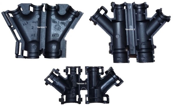 Y-Verteiler schwarz klappbar für KFZ-Wellrohr NW 22 - 22 - 13