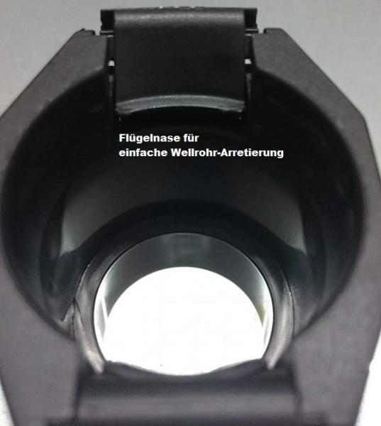 Straight M63 screw connection metric on corrugated pipe NW50 with locknut