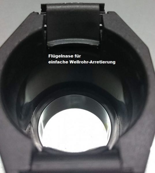 Wellrohr Verschraubung M40 auf NW29 metrisch Bogen Winkel 90°